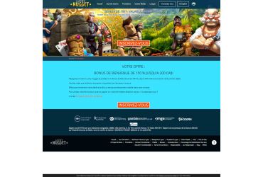 Lucky Nugget casino - page promotionnelle